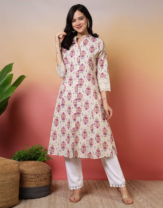 Cotton Printed Straight Kurti