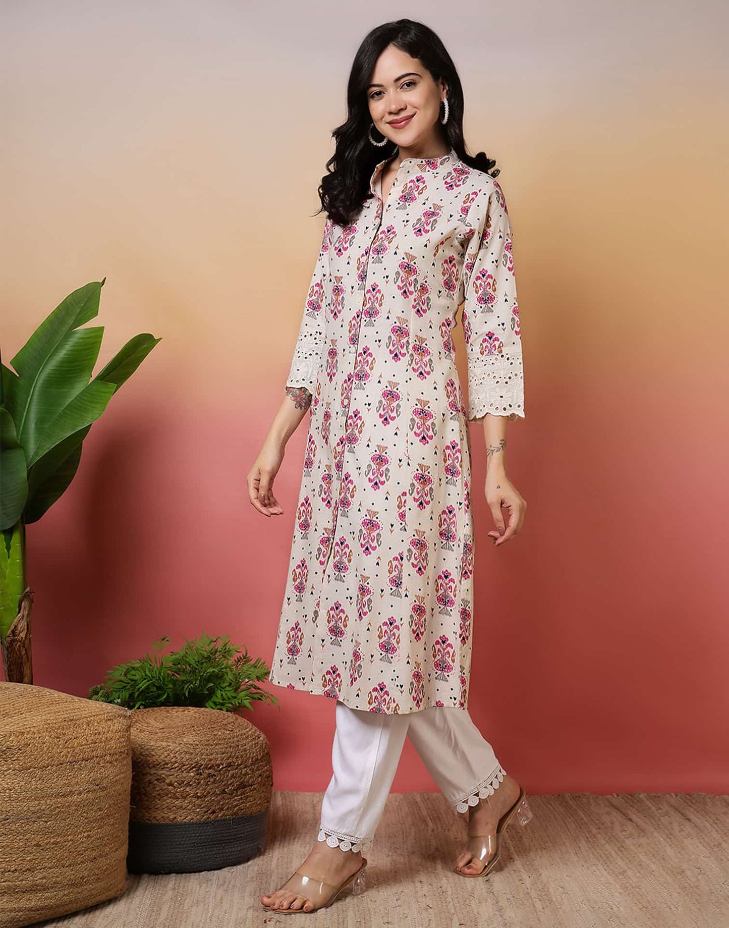 Cotton Printed Straight Kurti