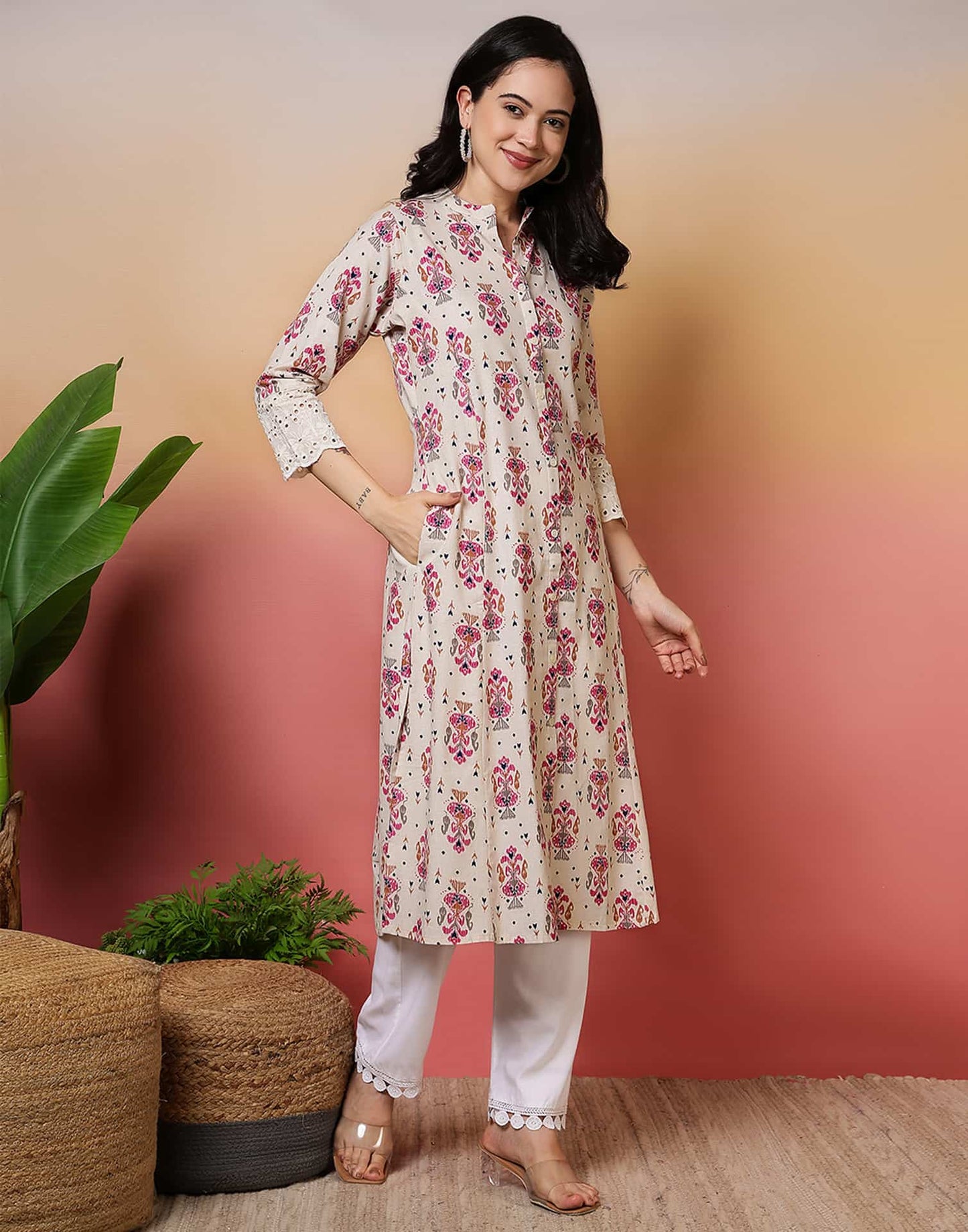 Cotton Printed Straight Kurti