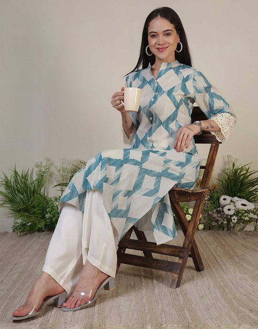 Cotton Printed Straight Kurti