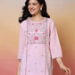 Cotton Embroidered Straight Kurti