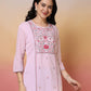 Cotton Embroidered Straight Kurti