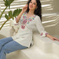 Cotton Embroidered Straight Kurti