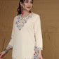 Cotton Embroidered Straight Kurti