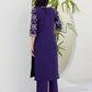 Skylee Affordable Purple Silk Foil-Printed Straight Kurta Set under 999