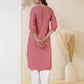 Cotton Woven Design Straight Kurti