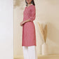Cotton Woven Design Straight Kurti