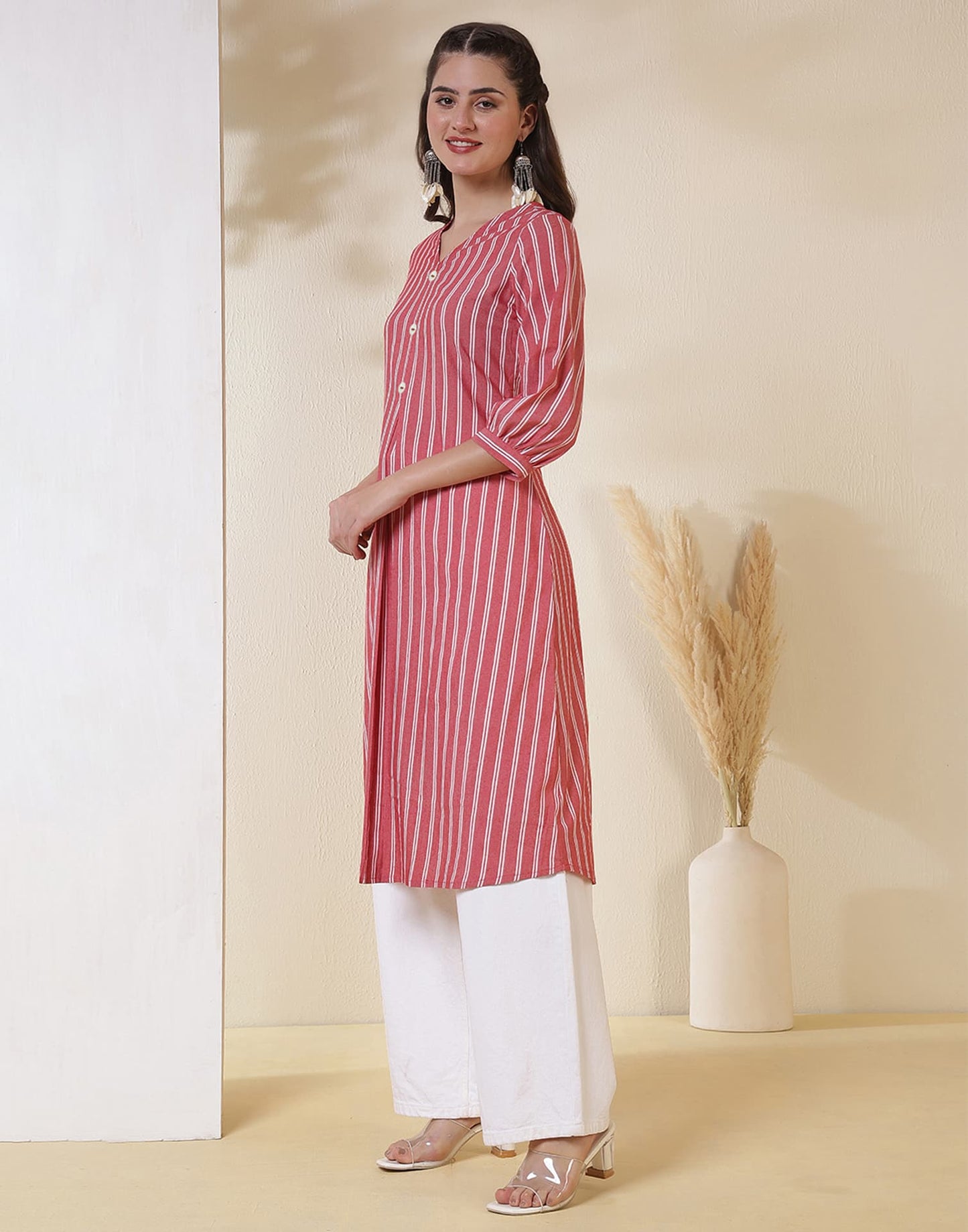 Cotton Woven Design Straight Kurti