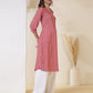 Cotton Woven Design Straight Kurti