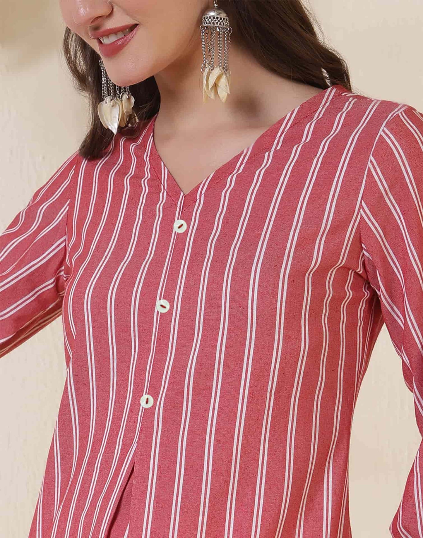 Cotton Woven Design Straight Kurti