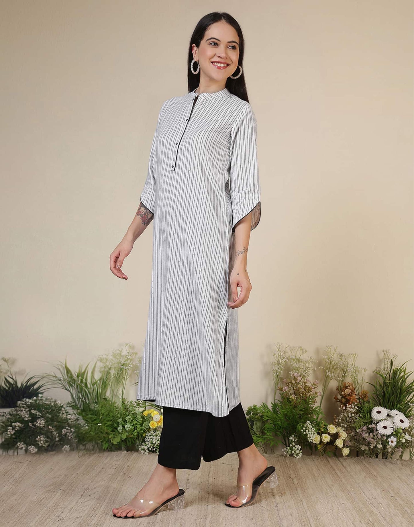 Cotton Embroidered Straight Kurti