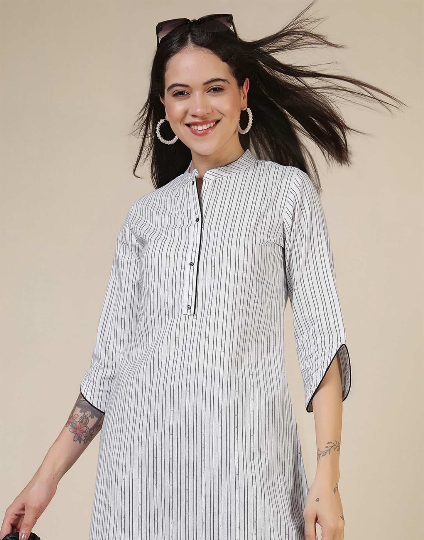 Cotton Embroidered Straight Kurti