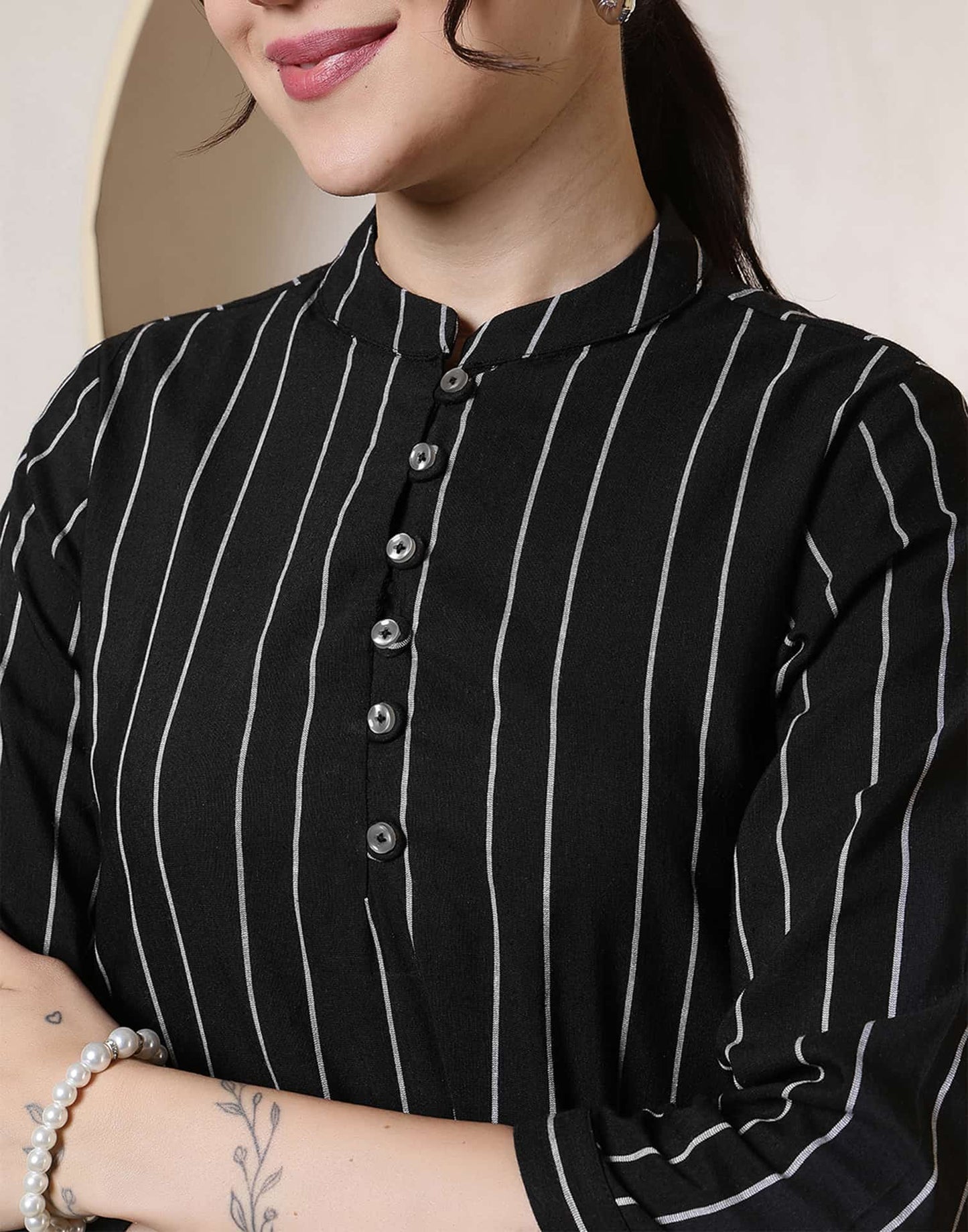 Cotton Woven Design Straight Kurti