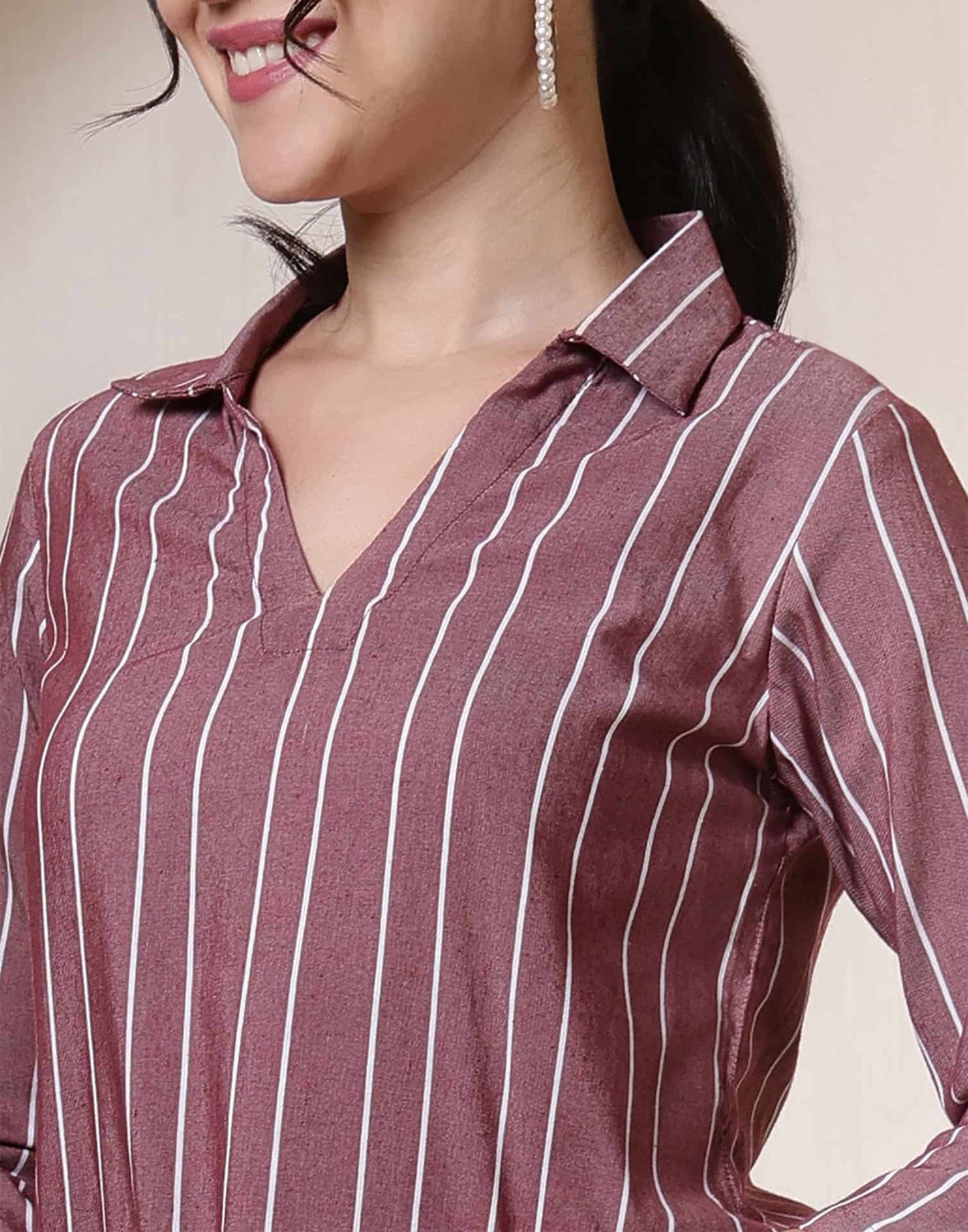 Cotton Woven Design Straight Kurti