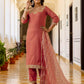 Cotton Blend Sequence, Embroidery and Lace Straight Kurta with Pant & Dupatta