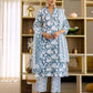 Cotton Printed and Embroidery Lace Anarkali Kurta with Pant & Dupatta