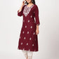 Cotton Embroidered Straight Kurti