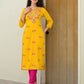 Cotton Embroidered Straight Kurti