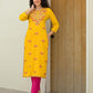 Cotton Embroidered Straight Kurti