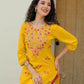 Cotton Embroidered Straight Kurti