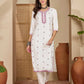 Cotton Embroidered Straight Kurti
