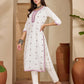 Cotton Embroidered Straight Kurti