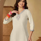 Cotton Embroidered Straight Kurti