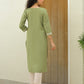 Cotton Embroidered Straight Kurti