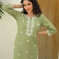 Cotton Embroidered Straight Kurti