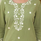 Cotton Embroidered Straight Kurti