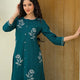 Cotton Embroidered Straight Kurti