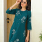 Cotton Embroidered Straight Kurti