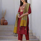 Silk Sequin Work, Embroidery, Embroidery Lace Straight Kurta with Pant & Dupatta