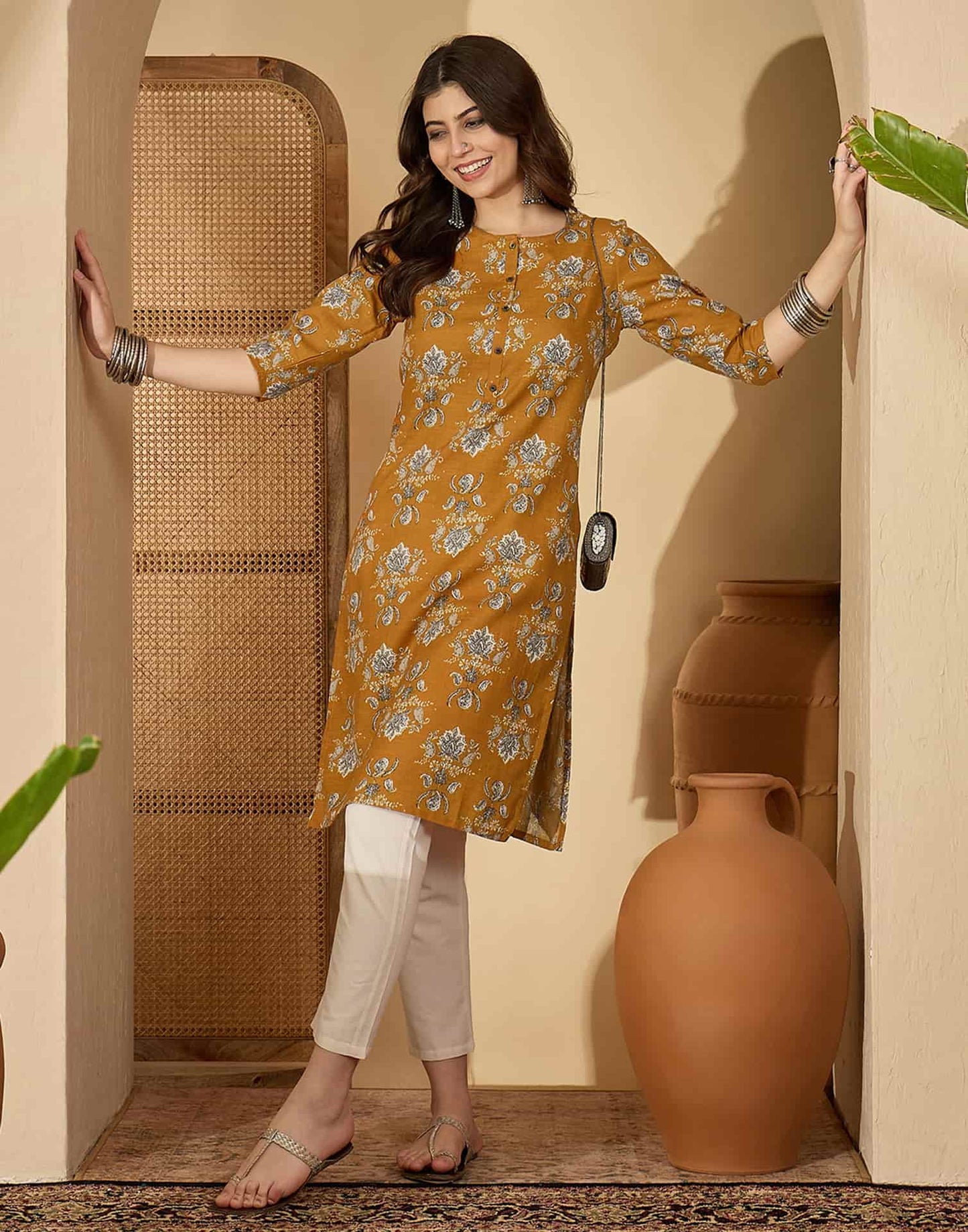 Cotton Printed Straight Kurti