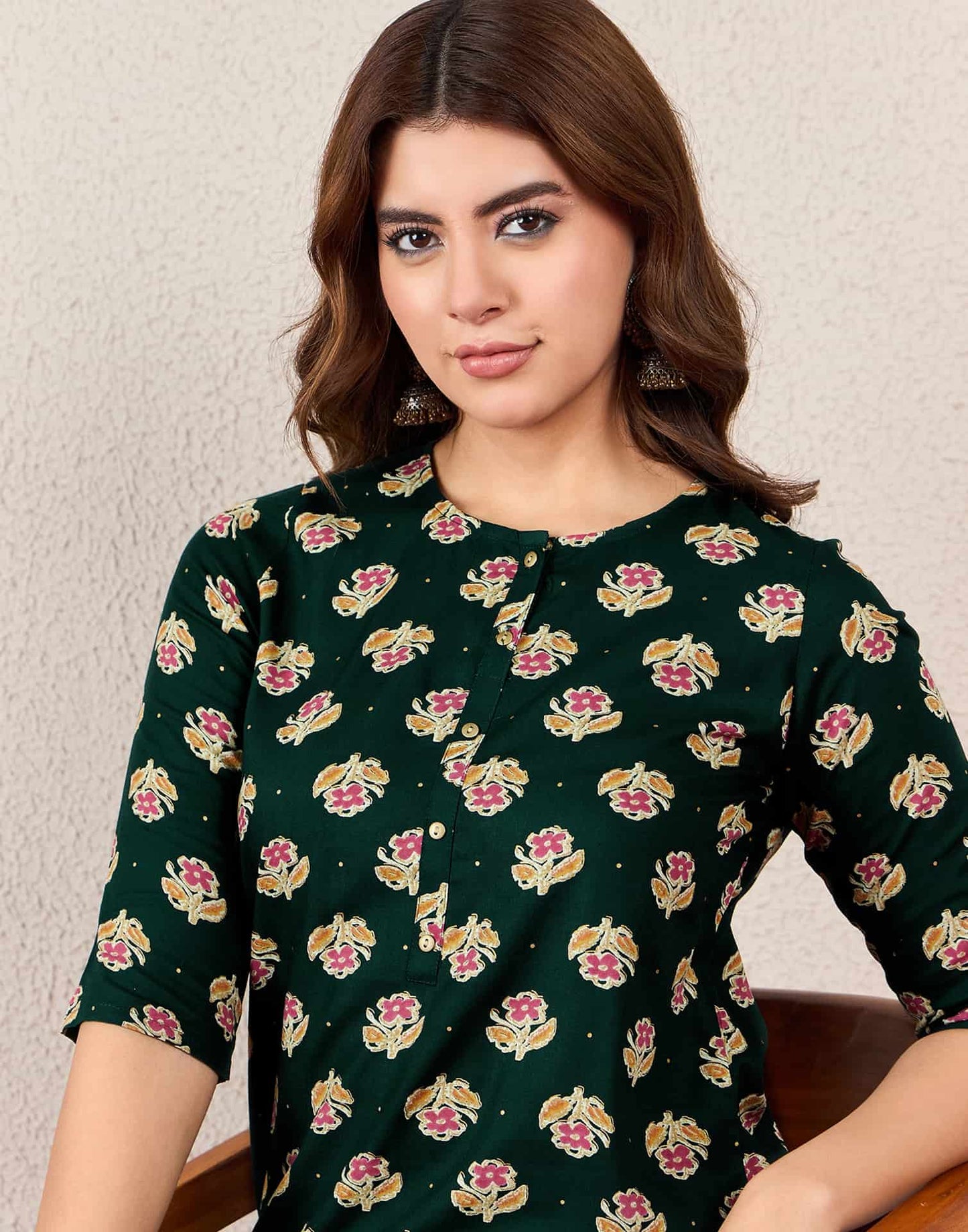 Rayon Printed Straight Kurti