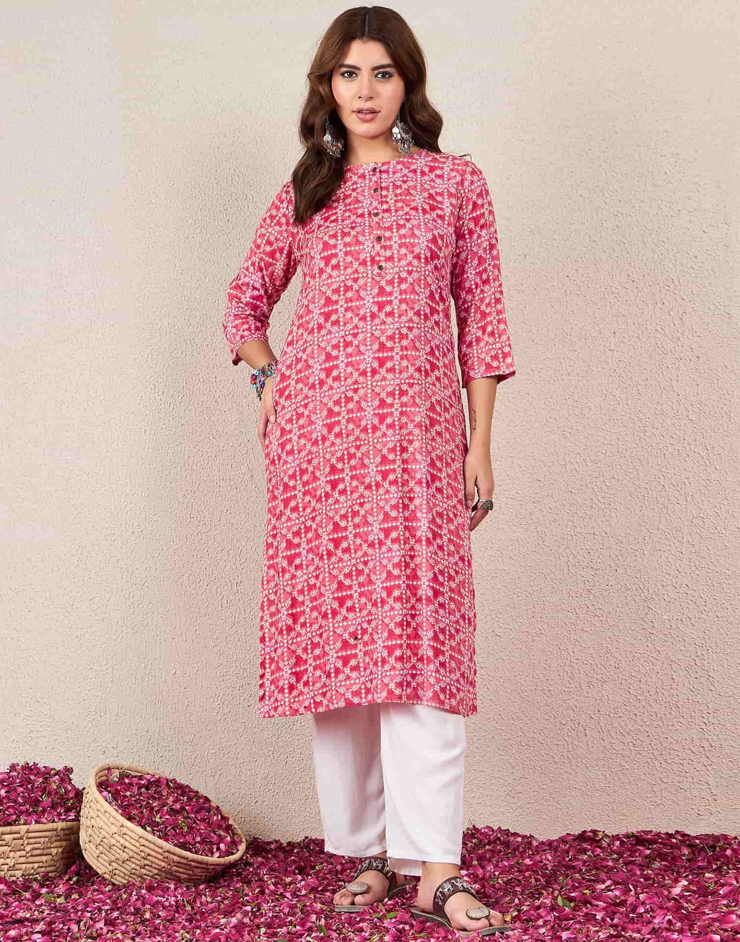 Rayon Printed Straight Kurti