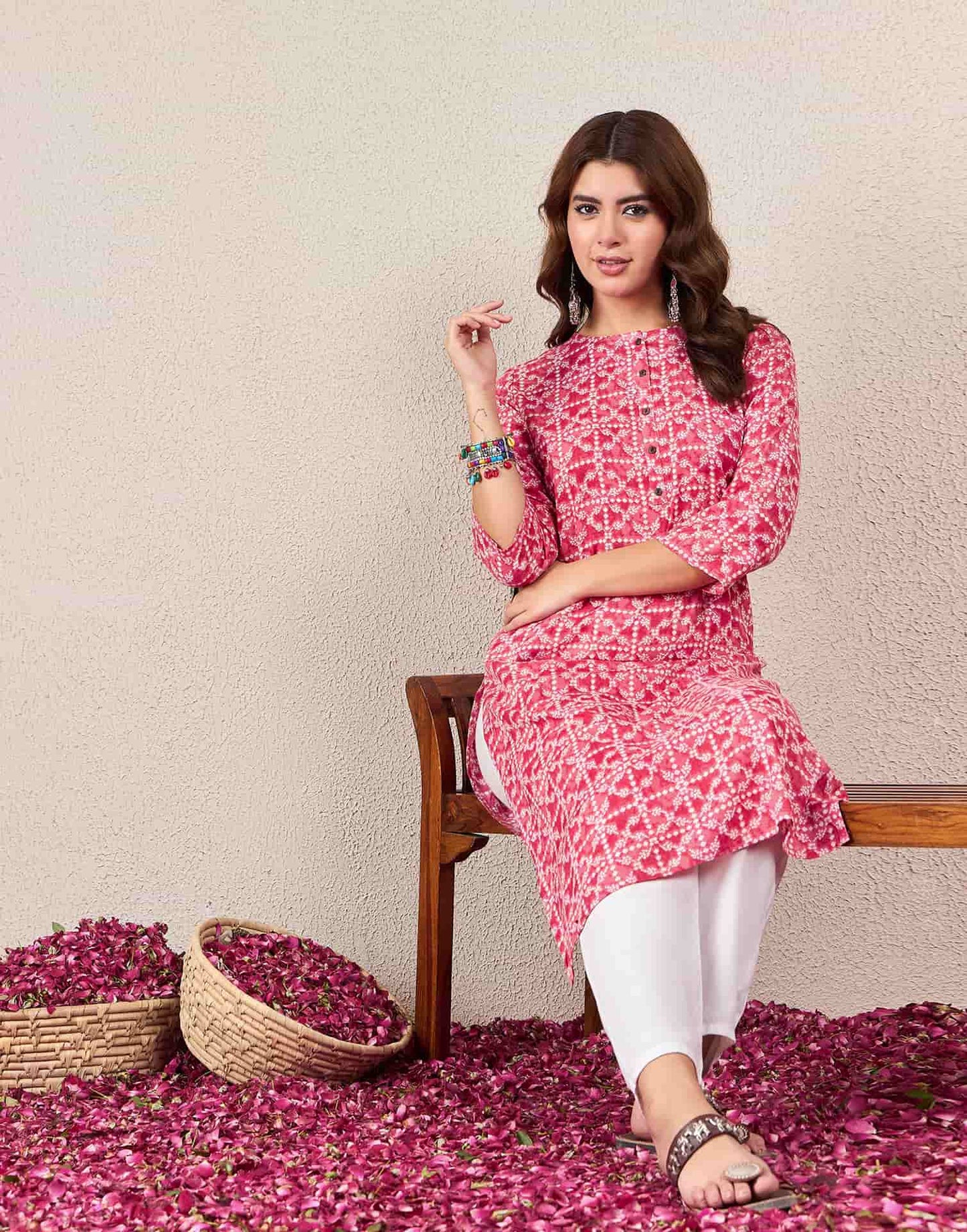 Rayon Printed Straight Kurti