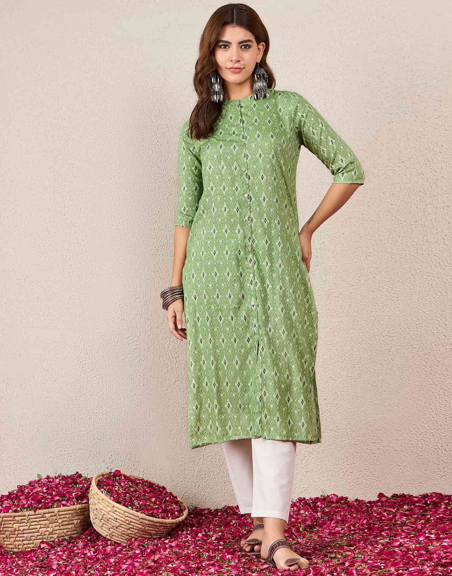 Cotton Printed Straight Kurti