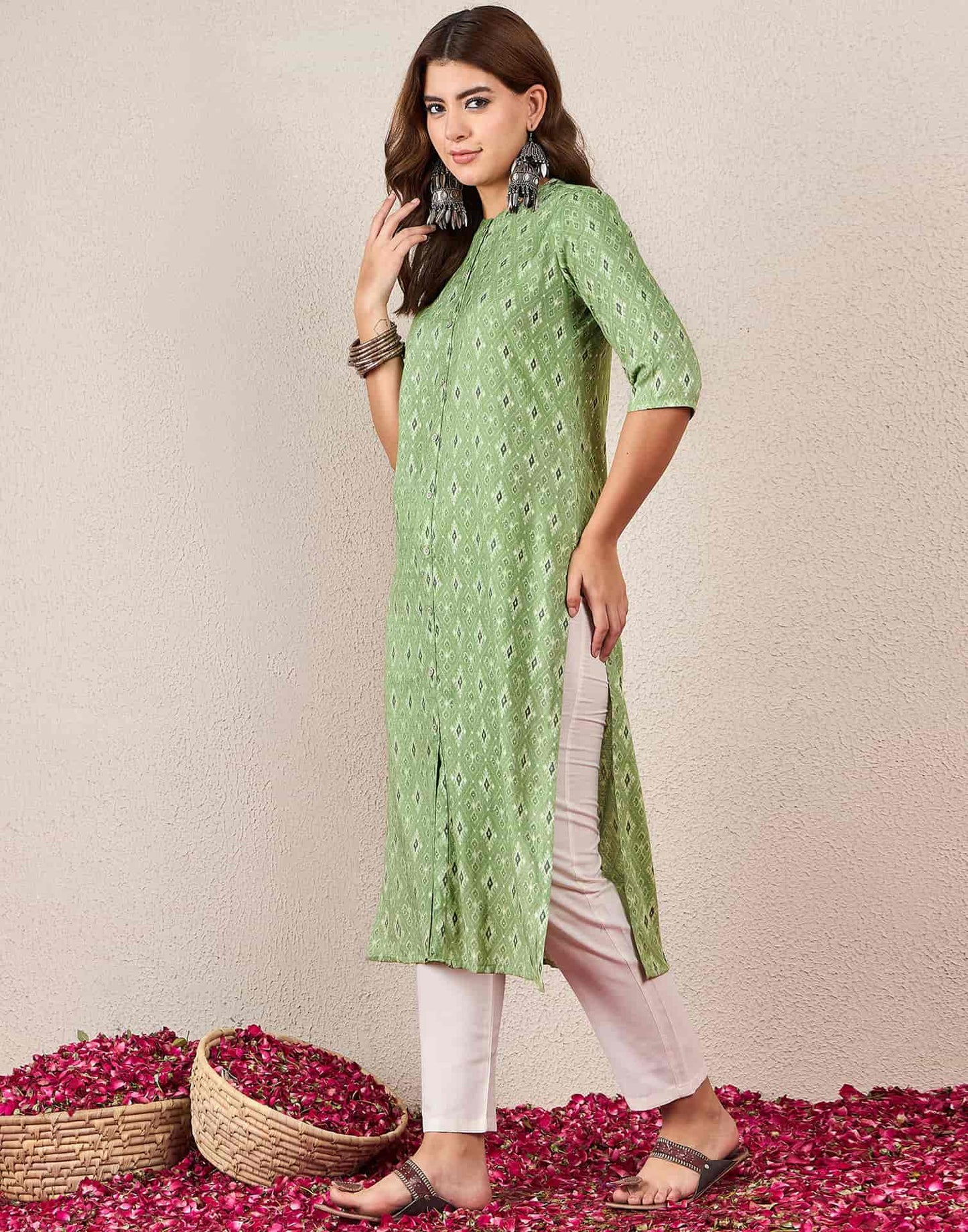 Cotton Printed Straight Kurti