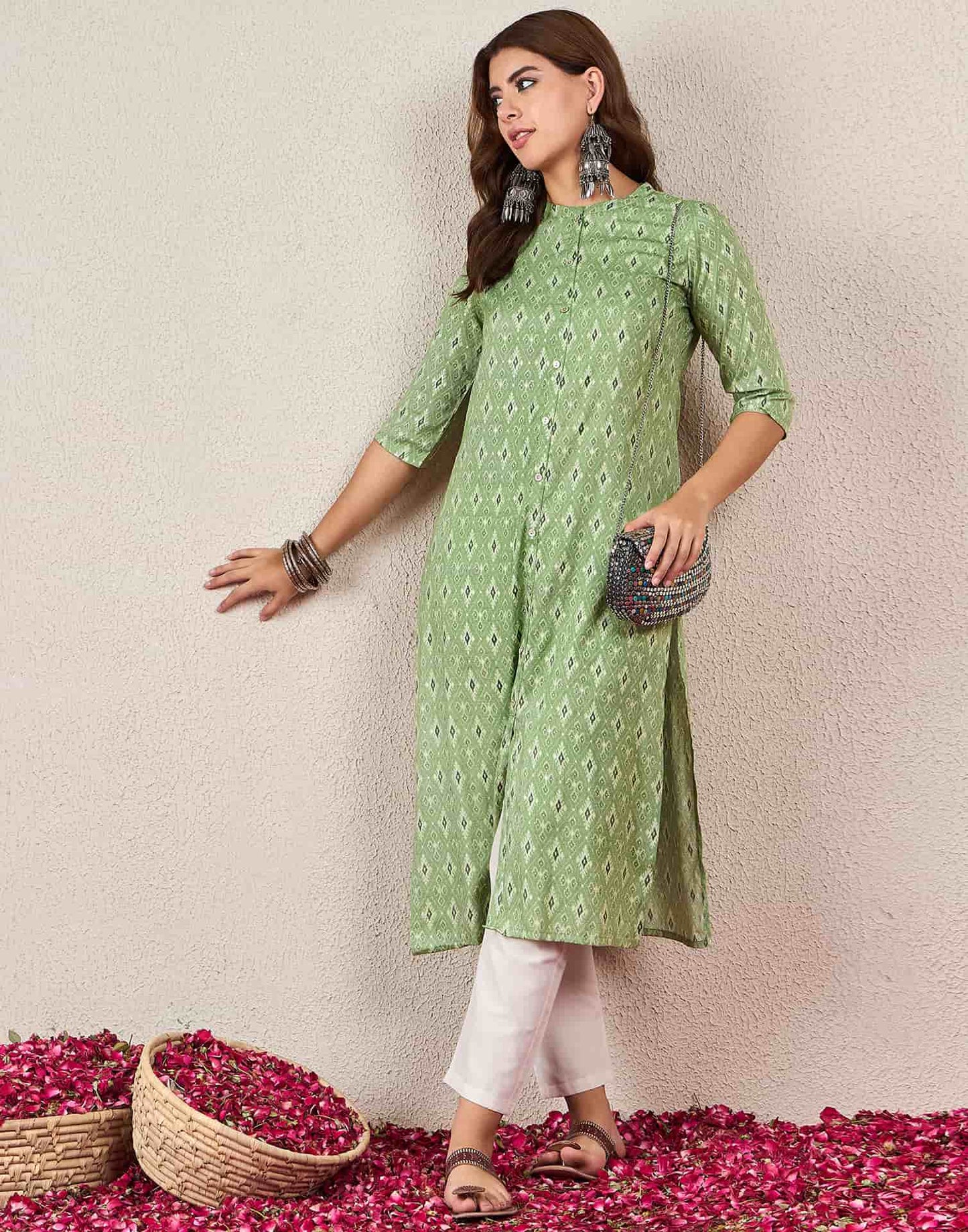 Cotton Printed Straight Kurti
