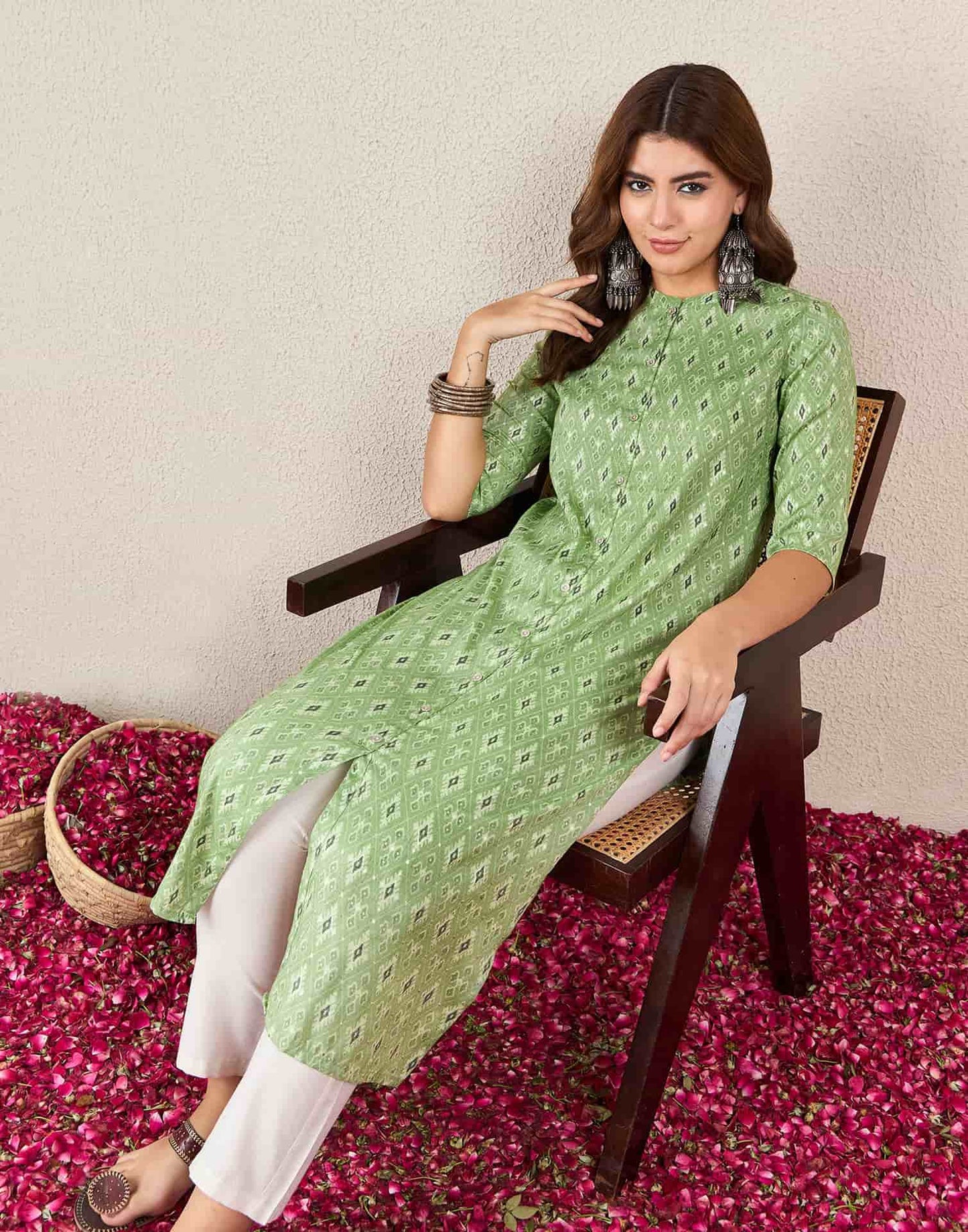 Cotton Printed Straight Kurti