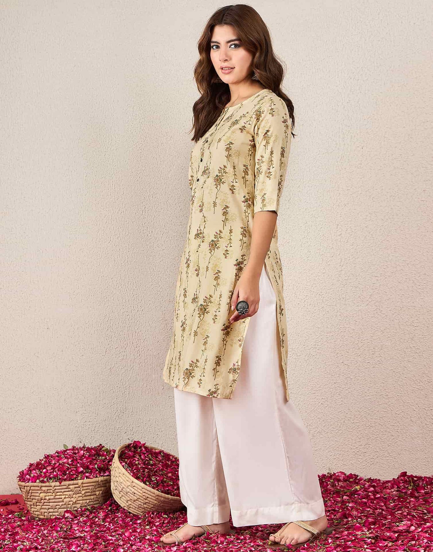 Rayon Printed Straight Kurti