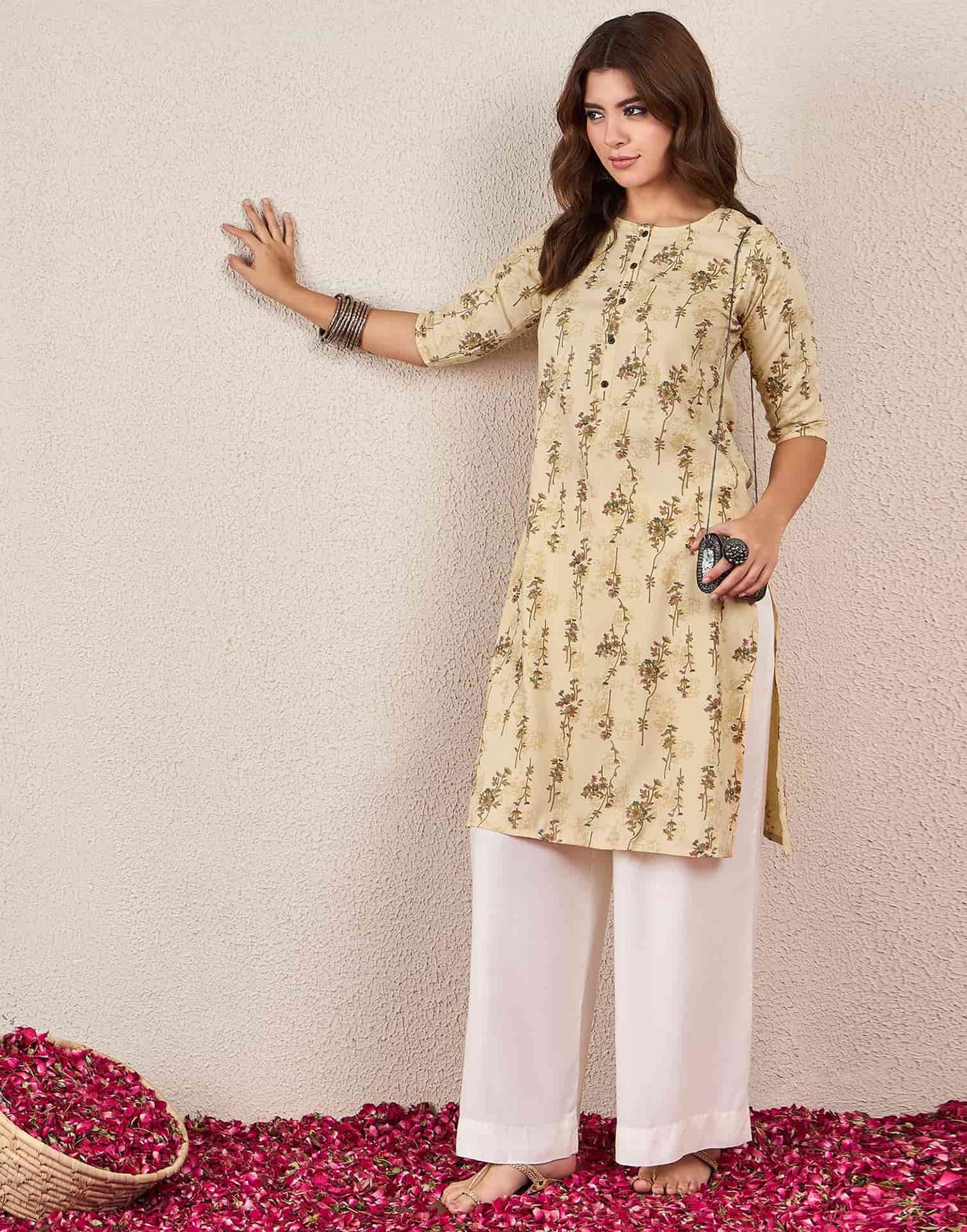 Rayon Printed Straight Kurti