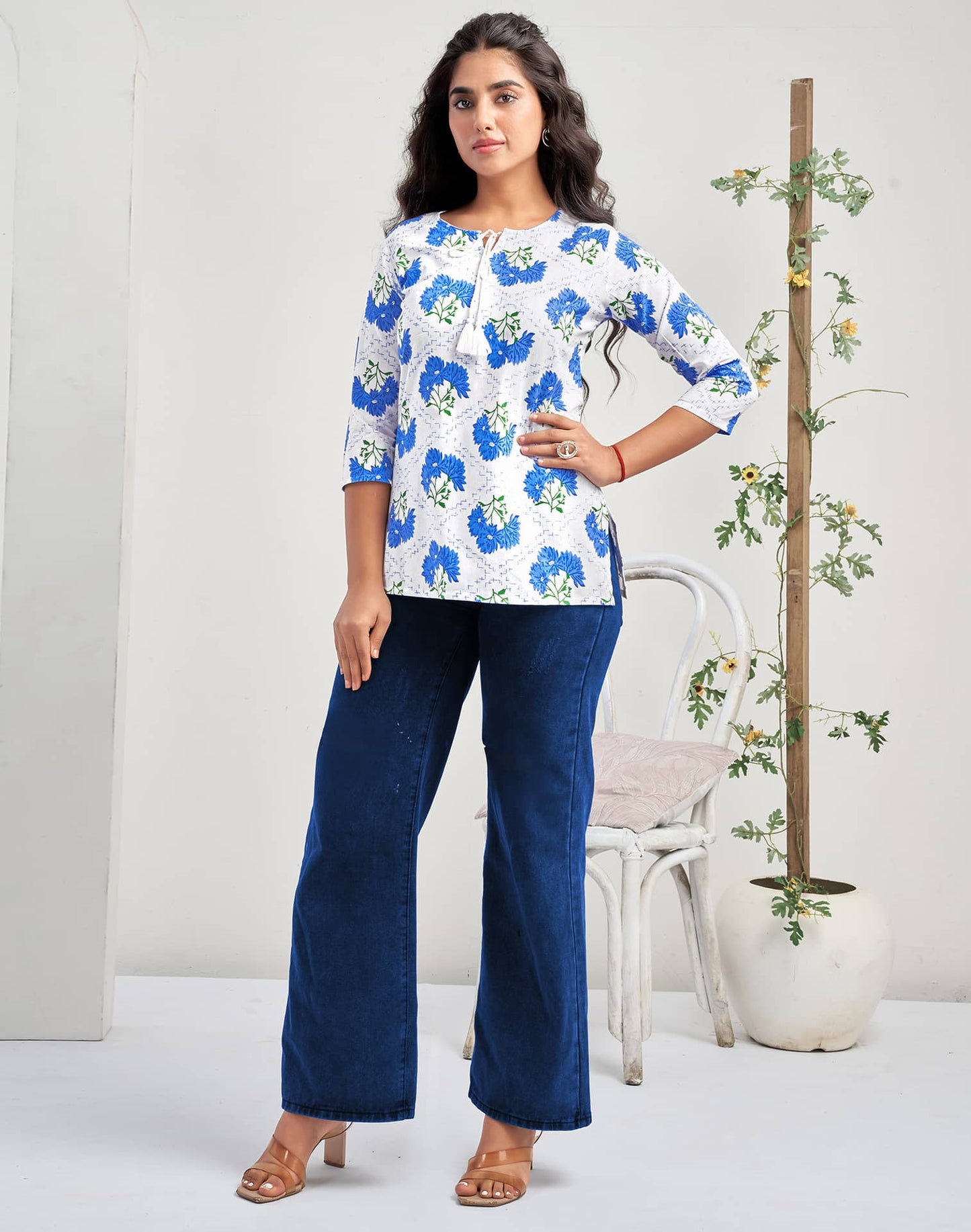 Cotton Printed Straight Kurti