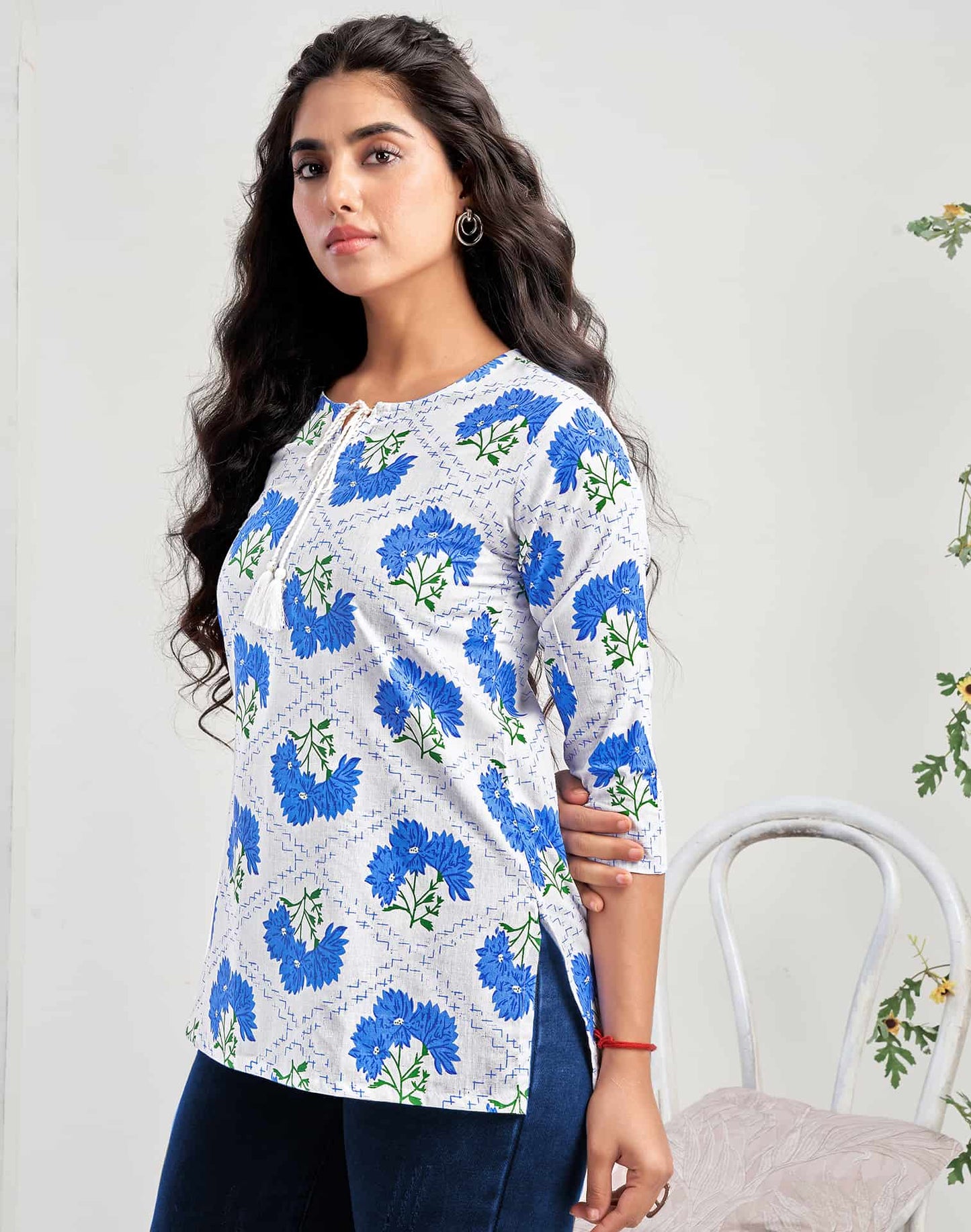 Cotton Printed Straight Kurti