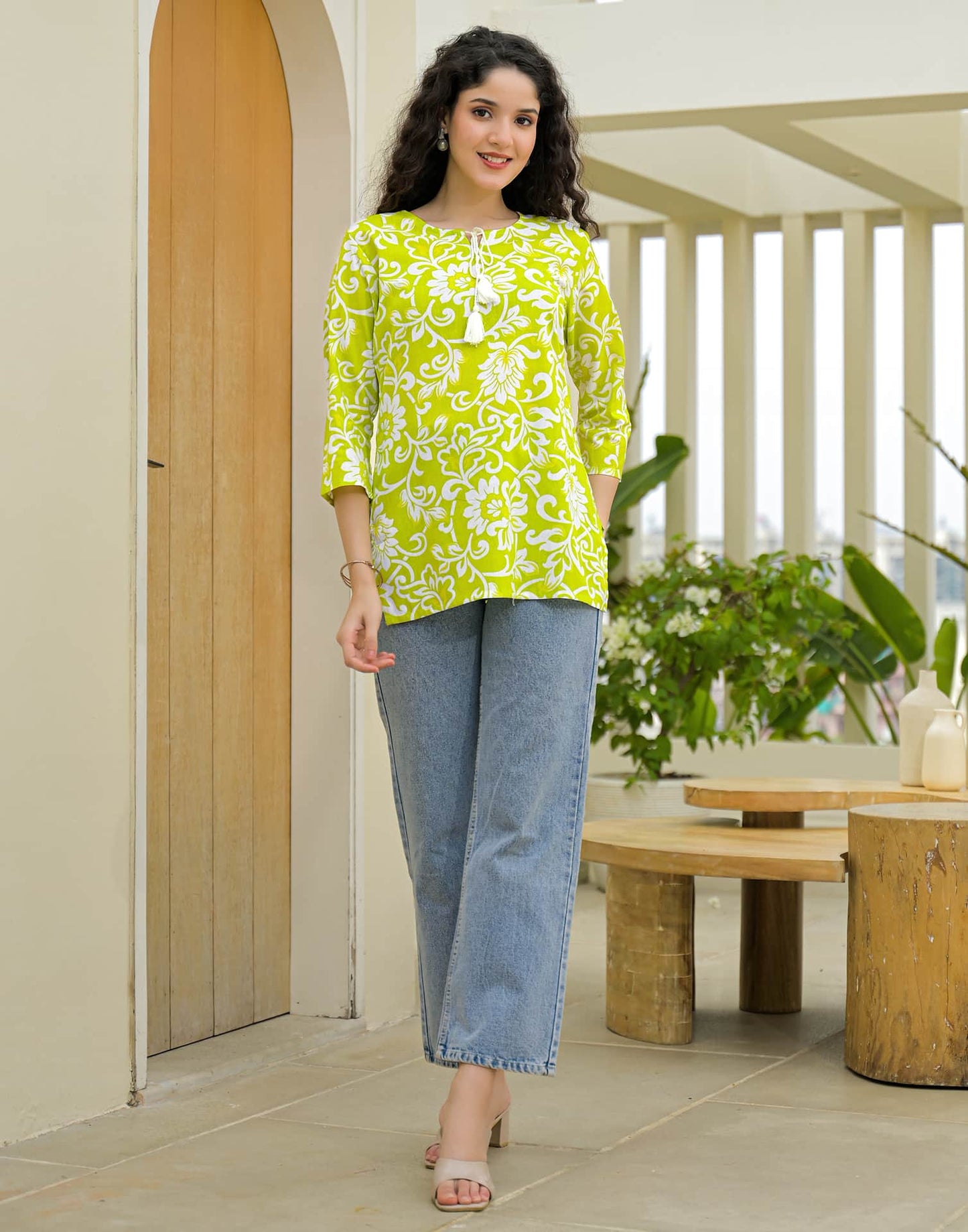 Cotton Printed Straight Kurti