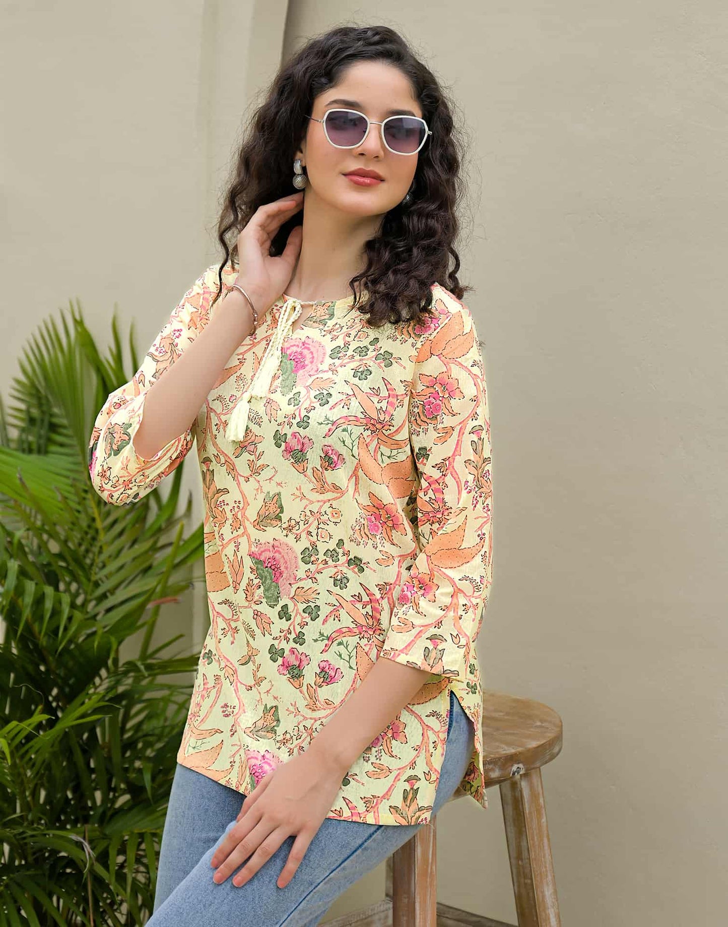 Cotton Printed Straight Kurti