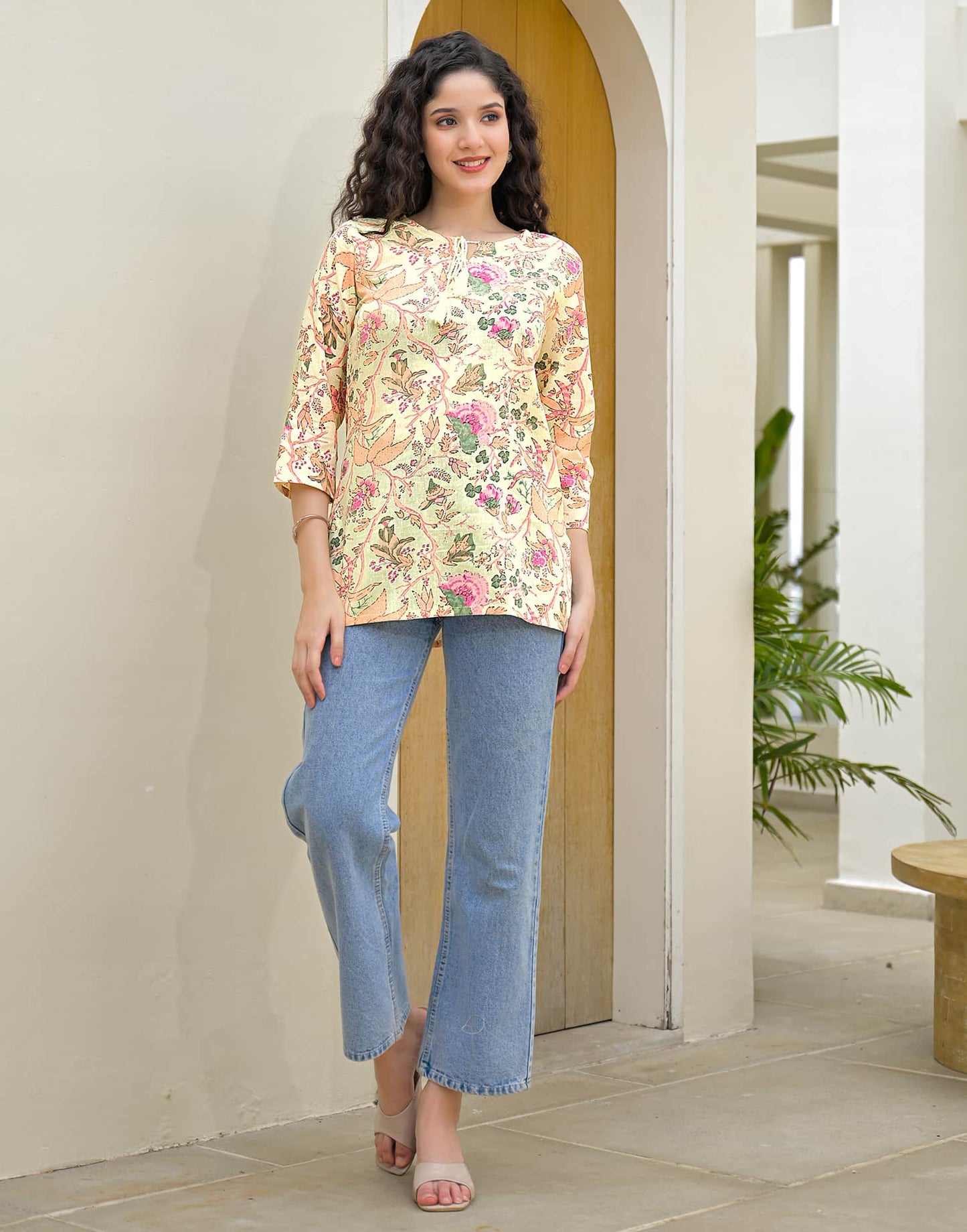 Cotton Printed Straight Kurti