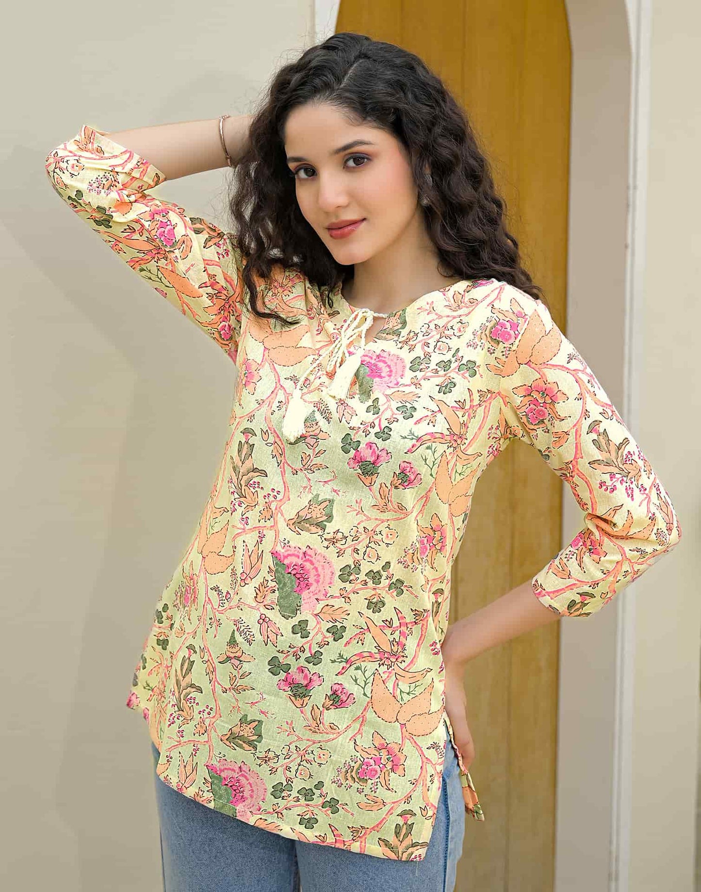 Cotton Printed Straight Kurti