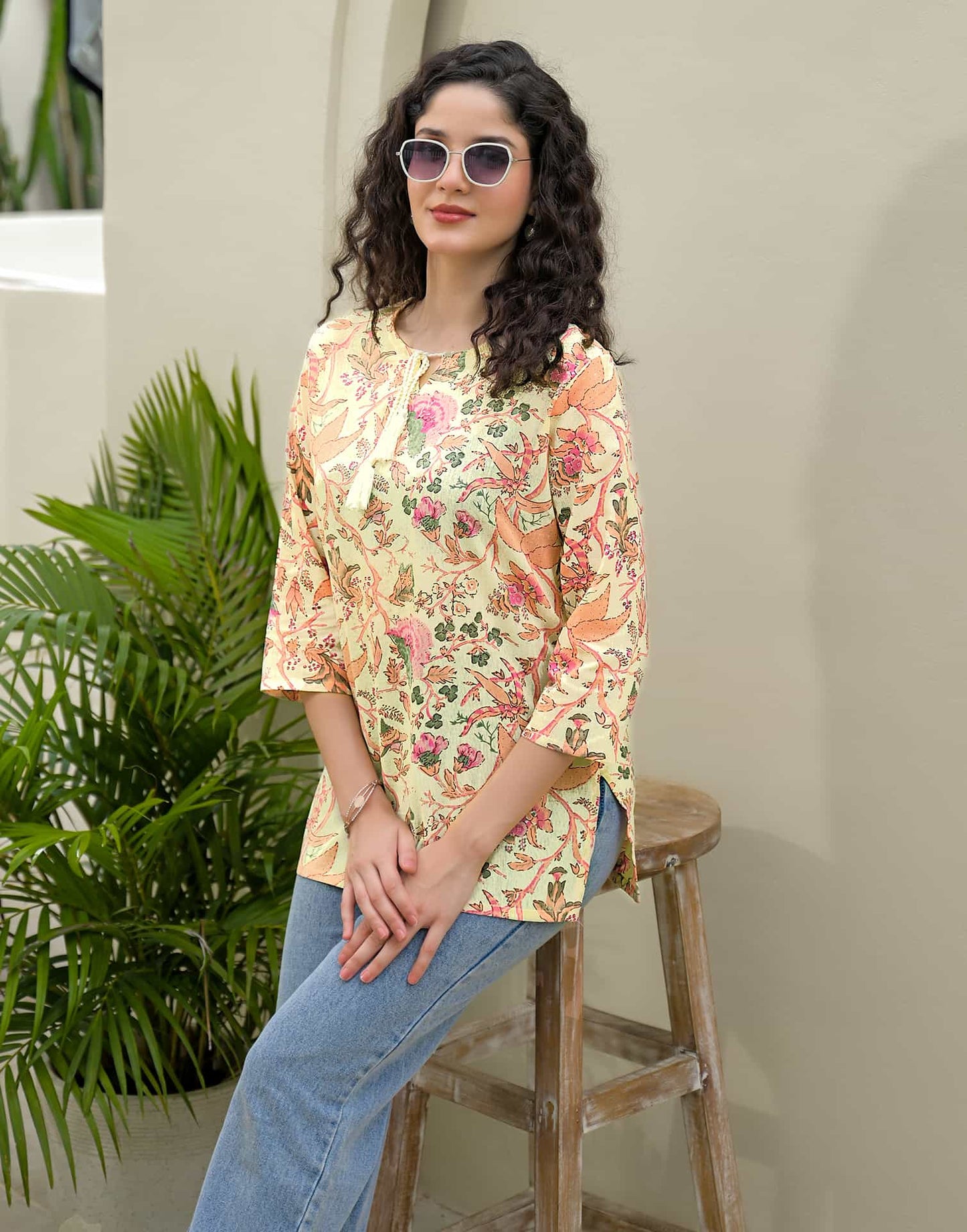 Cotton Printed Straight Kurti